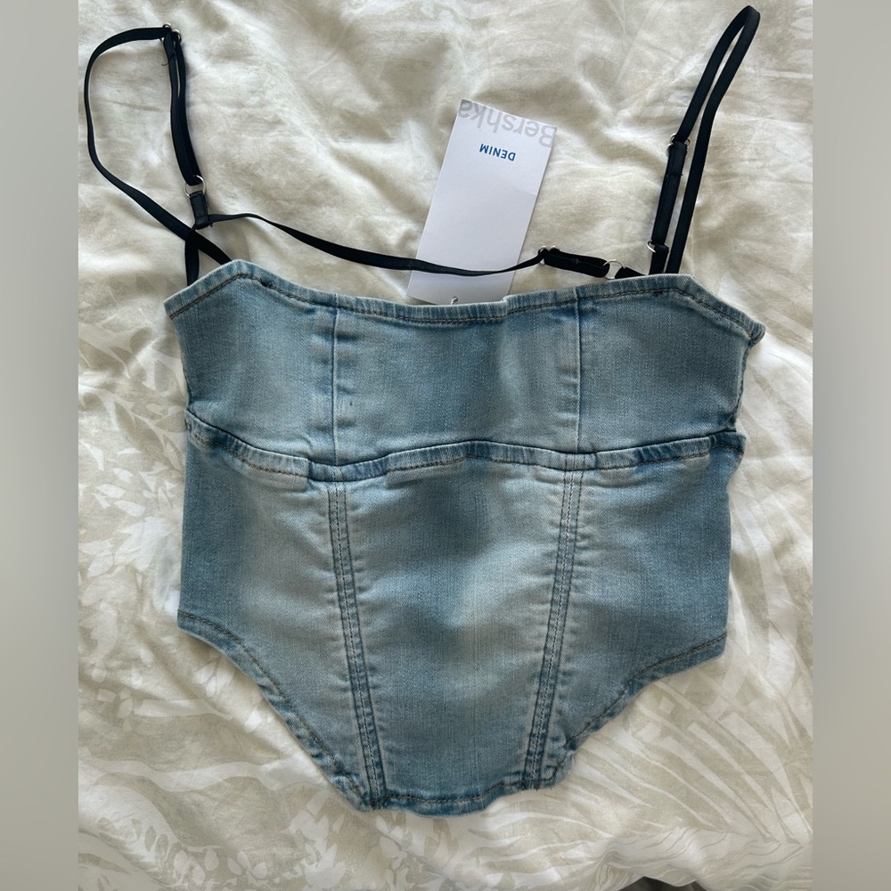 Bershka Denim Bustier US S